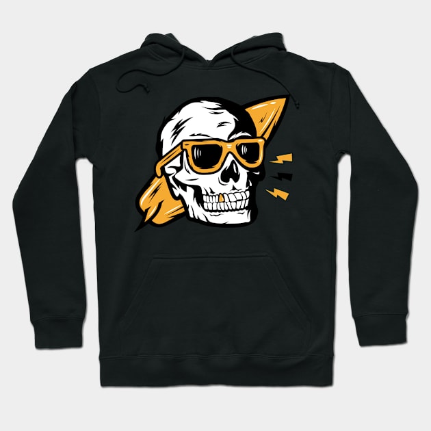 Funny Skull with Glasses Hoodie by BuddyandPrecious